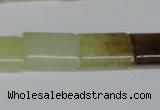 CFW143 15.5 inches 13*18mm flat tube flower jade gemstone beads