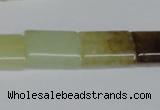 CFW144 15.5 inches 15*20mm flat tube flower jade gemstone beads