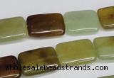 CFW148 15.5 inches 10*14mm rectangle flower jade gemstone beads