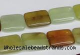 CFW149 15.5 inches 12*16mm rectangle flower jade gemstone beads