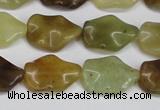 CFW164 15.5 inches 15*20mm wavy flower jade gemstone beads