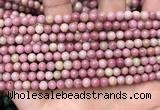 CFW44 15.5 inches 4mm round pink wooden jasper beads wholesale