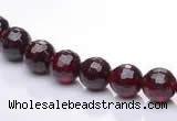 CGA08 multi sizes faceted round natural garnet gemstone beads Wh