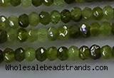 CGA156 15.5 inches 2.5*4mm faceted rondelle green garnet beads