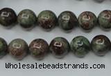 CGA304 15.5 inches 12mm round red green garnet gemstone beads