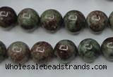 CGA305 15.5 inches 14mm round red green garnet gemstone beads