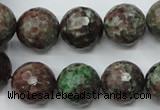 CGA317 15.5 inches 18mm faceted round red green garnet gemstone beads