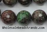 CGA318 15.5 inches 20mm faceted round red green garnet gemstone beads