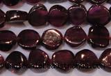 CGA382 15 inches 5mm coin natural red garnet beads wholesale