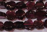 CGA385 15 inches 5mm carved flower natural red garnet beads wholesale