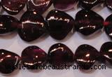 CGA392 15 inches 7*7mm heart natural red garnet beads wholesale