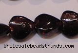 CGA393 15 inches 8*8mm heart natural red garnet beads wholesale