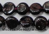 CGA467 15.5 inches 10mm coin natural red garnet beads wholesale