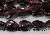 CGA483 15.5 inches 6*8mm faceted flat teardrop natural red garnet beads