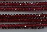 CGA516 15.5 inches 1.5*2.5mm faceted rondelle red garnet beads