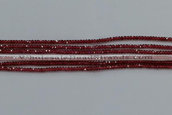 CGA516 15.5 inches 1.5*2.5mm faceted rondelle red garnet beads