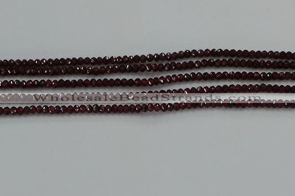 CGA517 15.5 inches 2*3mm faceted rondelle red garnet beads