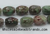 CGA53 15.5 inches 10*14mm drum red green garnet gemstone beads