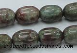 CGA54 15.5 inches 12*16mm egg-shaped red green garnet gemstone beads