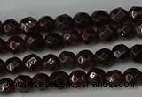 CGA661 15.5 inches 4mm faceted round red garnet beads wholesale