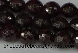 CGA663 15.5 inches 8mm faceted round red garnet beads wholesale