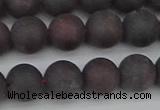 CGA672 15.5 inches 8mm round matte red garnet beads wholesale