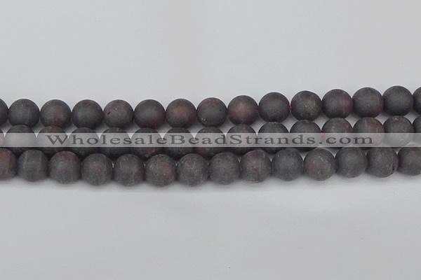 CGA674 15.5 inches 12mm round matte red garnet beads wholesale