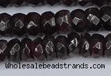 CGA678 15.5 inches 4*7mm faceted rondelle red garnet beads