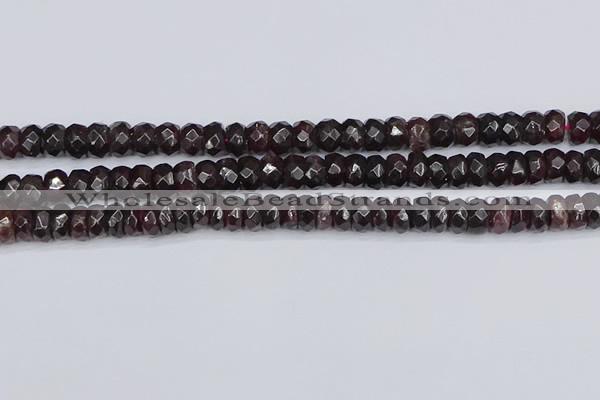 CGA678 15.5 inches 4*7mm faceted rondelle red garnet beads