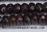 CGA679 15.5 inches 5*9mm faceted rondelle red garnet beads