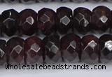 CGA680 15.5 inches 6*11mm faceted rondelle red garnet beads