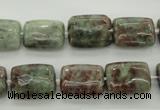 CGA74 15.5 inches 10*14mm rectangle red green garnet gemstone beads