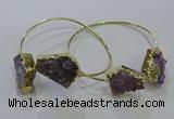 CGB1028 15*20mm - 20*25mm freeform druzy amethyst bangles