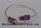 CGB1032 8*18mm - 10*20mm freeform druzy agate bangles