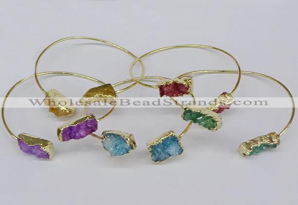 CGB1038 8*18mm - 10*20mm freeform druzy agate bangles