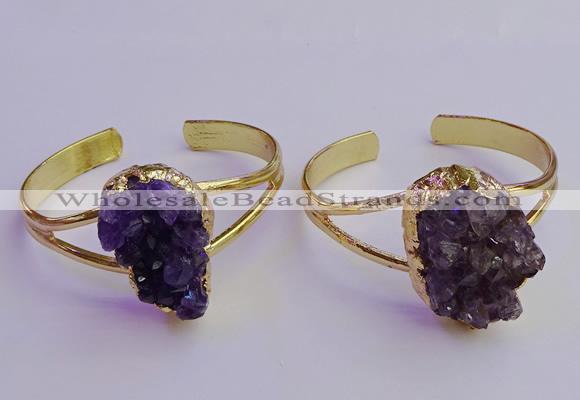 CGB2008 20*30mm - 25*30mm freeform druzy amethyst bangles