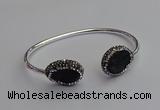 CGB2023 16*20mm freeform plated druzy agate bangles wholesale