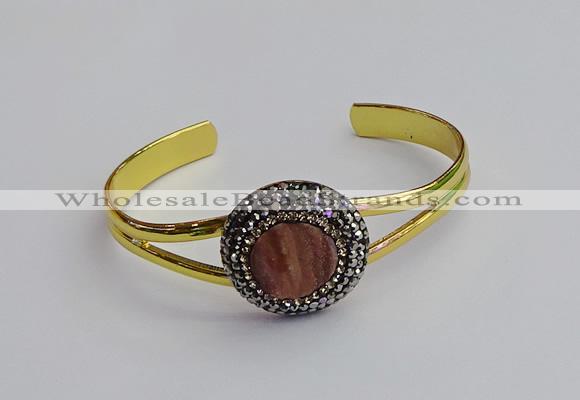 CGB2030 25mm coin plated druzy agate bangles wholesale