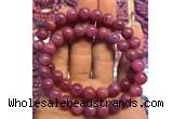 CGB2500 7.5 inches 6mm round ruby gemstone beaded bracelets