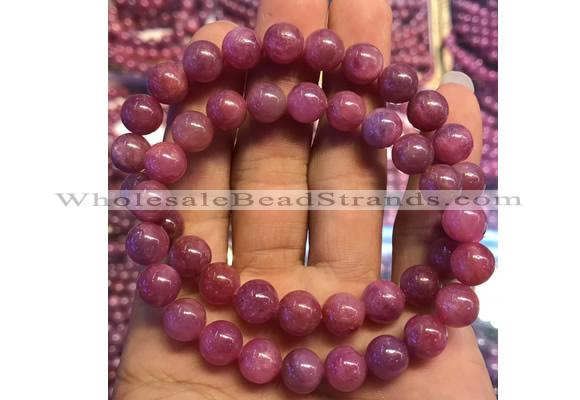 CGB2502 7.5 inches 8mm round ruby gemstone beaded bracelets