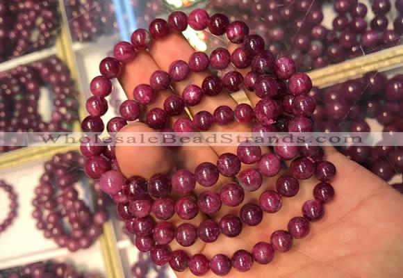 CGB2511 7.5 inches 7mm round ruby zoisite beaded bracelets