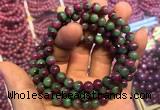 CGB2518 7.5 inches 7mm round ruby zoisite beaded bracelets