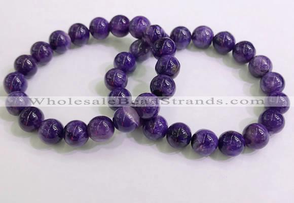 CGB2553 7.5 inches 10mm round charoite gemstone beaded bracelets