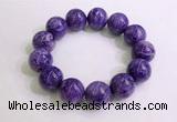 CGB2557 7.5 inches 18mm round charoite gemstone beaded bracelets