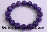 CGB2574 7.5 inches 13mm round charoite gemstone beaded bracelets