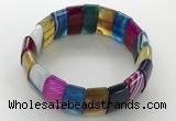 CGB3160 7.5 inches 11*23mm faceted rectangle agate bracelets