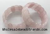 CGB3240 7.5 inches 12*25mm oval rose quartz bracelets