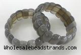 CGB3246 7.5 inches 12*25mm oval grey agate bracelets