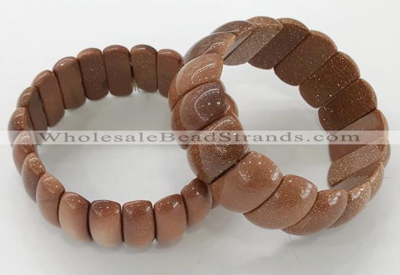 CGB3255 7.5 inches 12*25mm oval goldstone bracelets wholesale