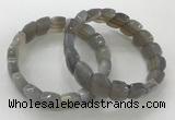 CGB3267 7.5 inches 10*15mm faceted marquise grey agate bracelets